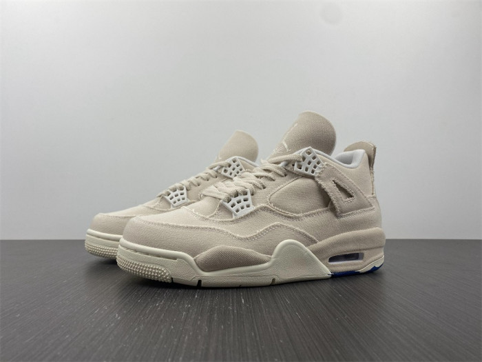 Air Jordan 4 Womens Canvas Sail Cement Grey DQ4909-100