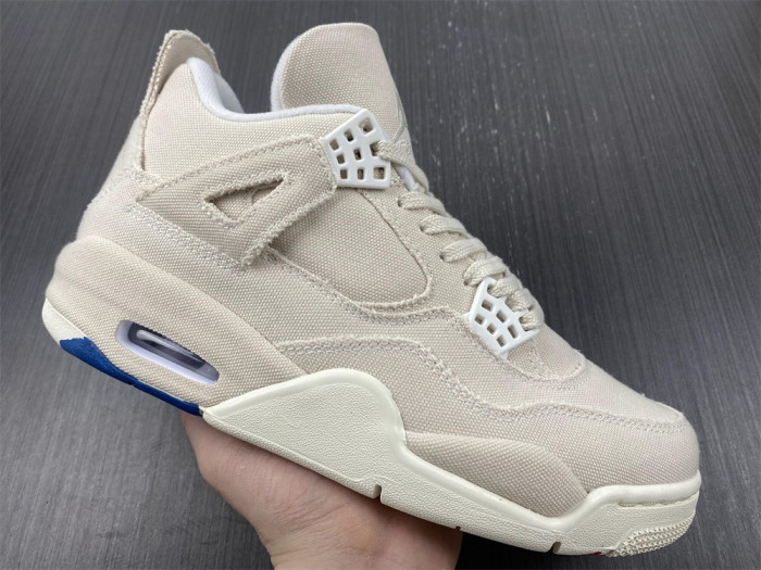 Air Jordan 4 Womens Canvas Sail Cement Grey DQ4909-100