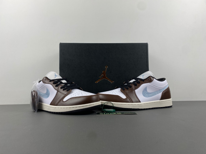 Air Jordan 1 Low SE GS AJ1 Mocha Blue Grey Kids Youth Casual FQ8156-142