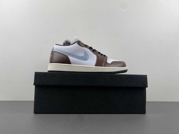 Air Jordan 1 Low SE GS AJ1 Mocha Blue Grey Kids Youth Casual FQ8156-142