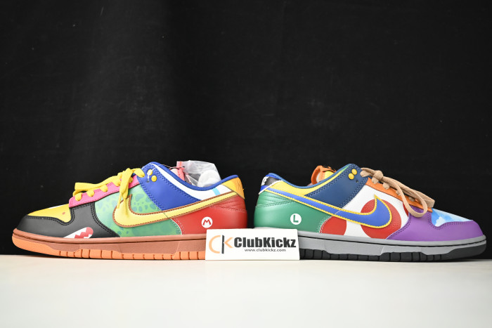 nike dunk low "what the S*per mario" custom dh0952-100