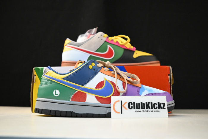 nike dunk low "what the S*per mario" custom dh0952-100
