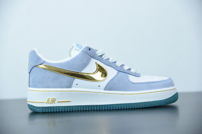 Nike Air Force 1 07 AN20 White Psychic Blue Metallic Gold CT9963-100