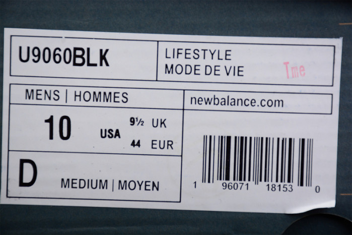 New Balance 9060 Black Castlerock Grey U9060BLK