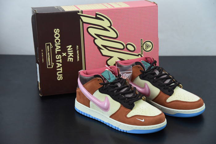 Nike Dunk Mid Social Status Free Lunch Chocolate Milk DJ1173-700
