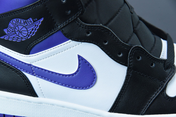 Air Jordan 1 Mid White Black Purple 554724-095