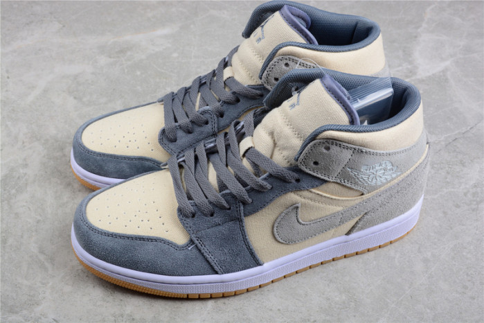 Air Jordan 1 Mid GS Grey Cream Suede DN4346-100